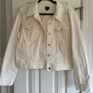 J Crew White denim jacket large